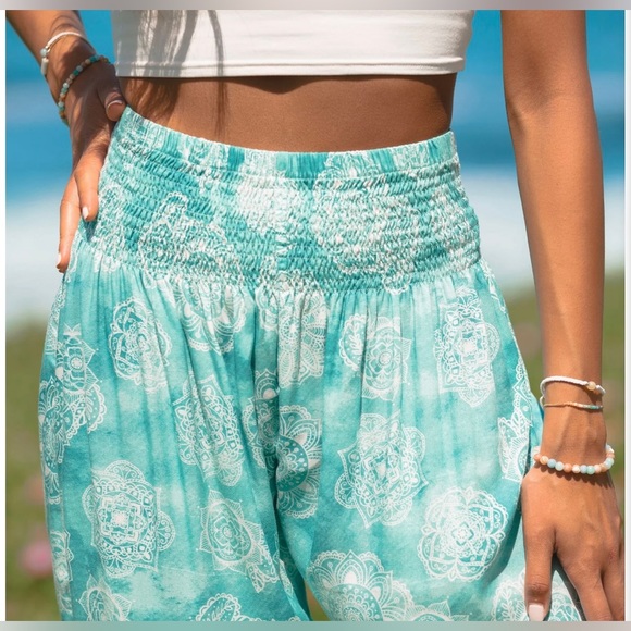 Boho Paisley Mandala Gypsy Chic Harem Pants NWT - Picture 2 of 7